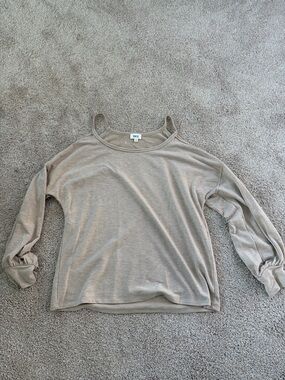 BUCKLE Beige BKE Women's Long Sleeve Open-Shoulder Top